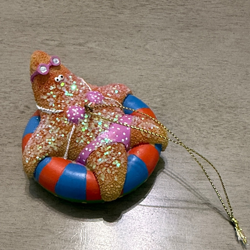 SpongeBob Patrick Starfish Ornament with Glitter and Swim Ring